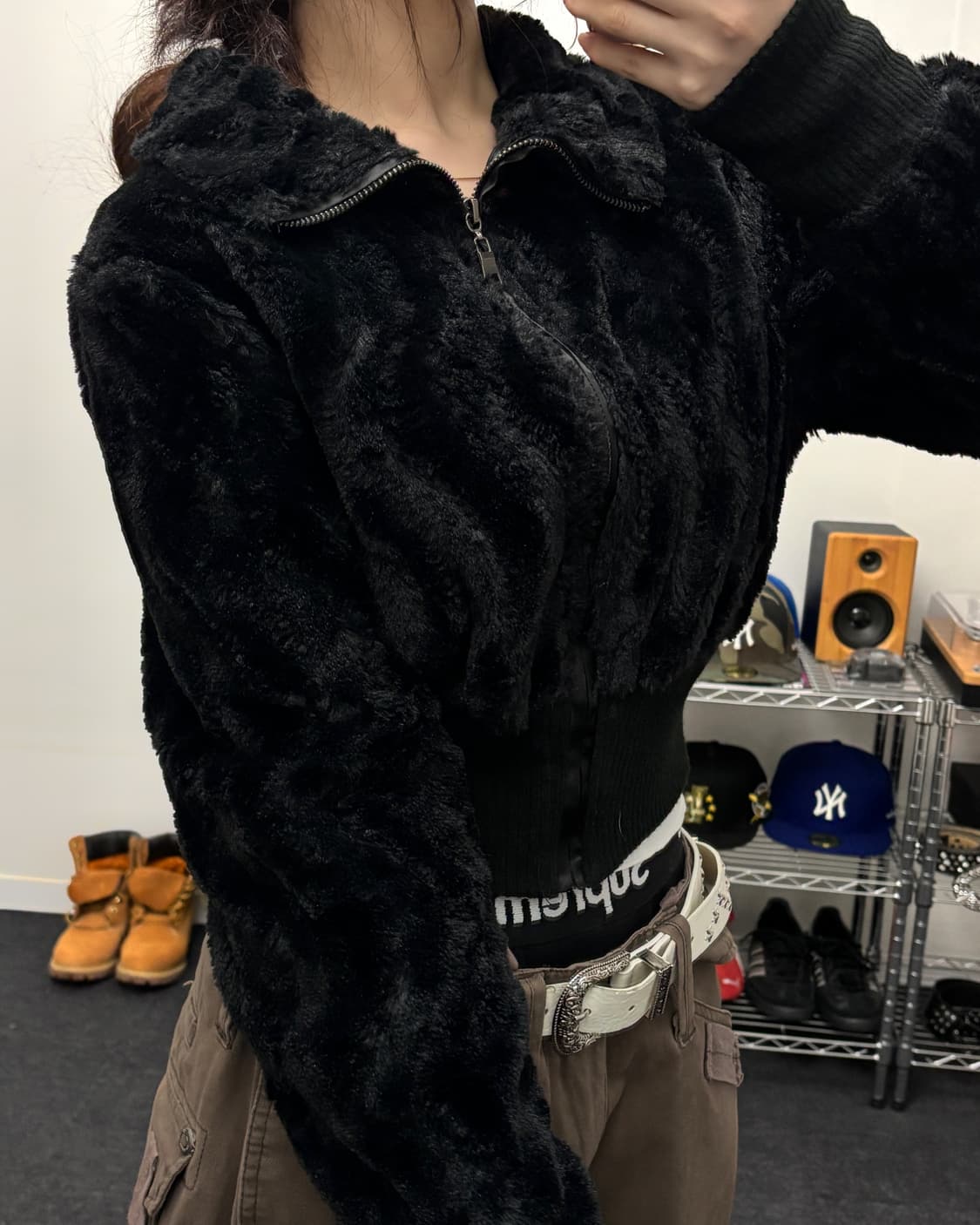 올드 빈티지 크롭 포우 퍼 자켓 상품이미지3