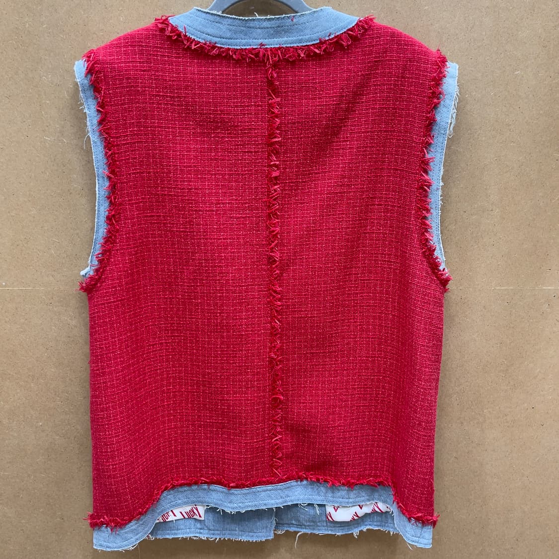 럭키슈에뜨 트위드 데님 배색 베스트 상품이미지8