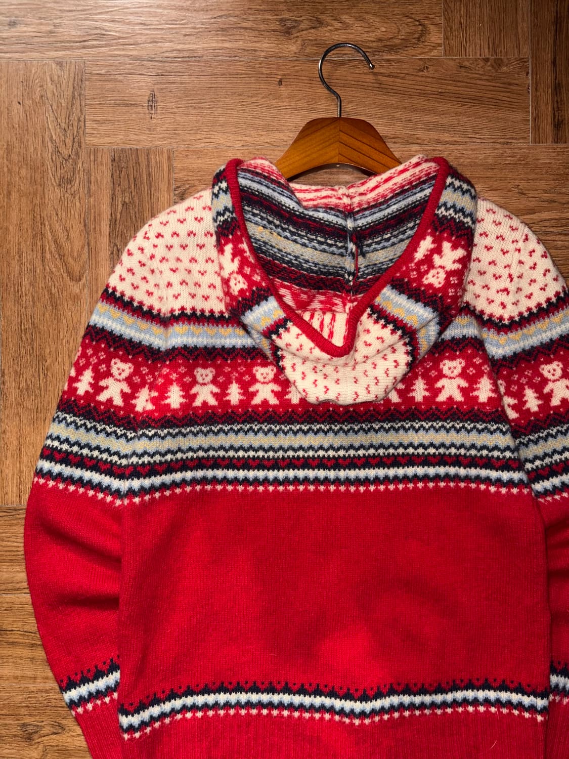 크리스마스 후드 울 니트집업 상품이미지7