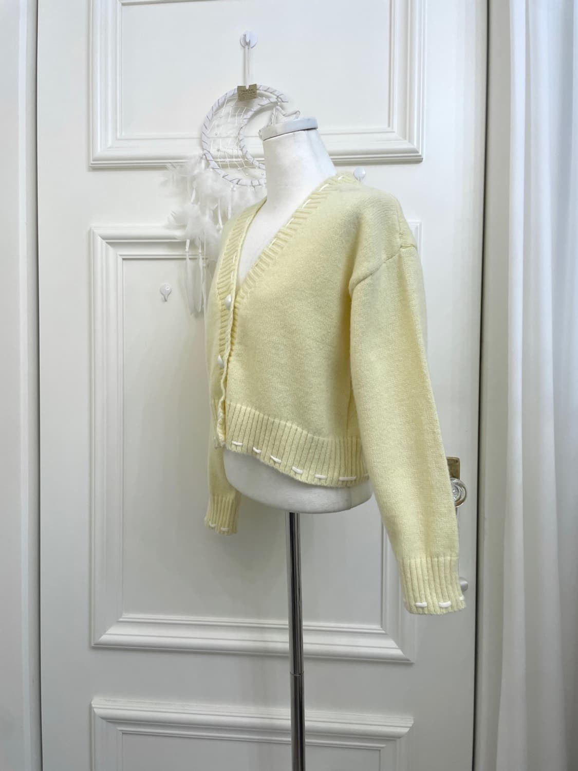 lemon stitch point pearl button warm car 상품이미지2
