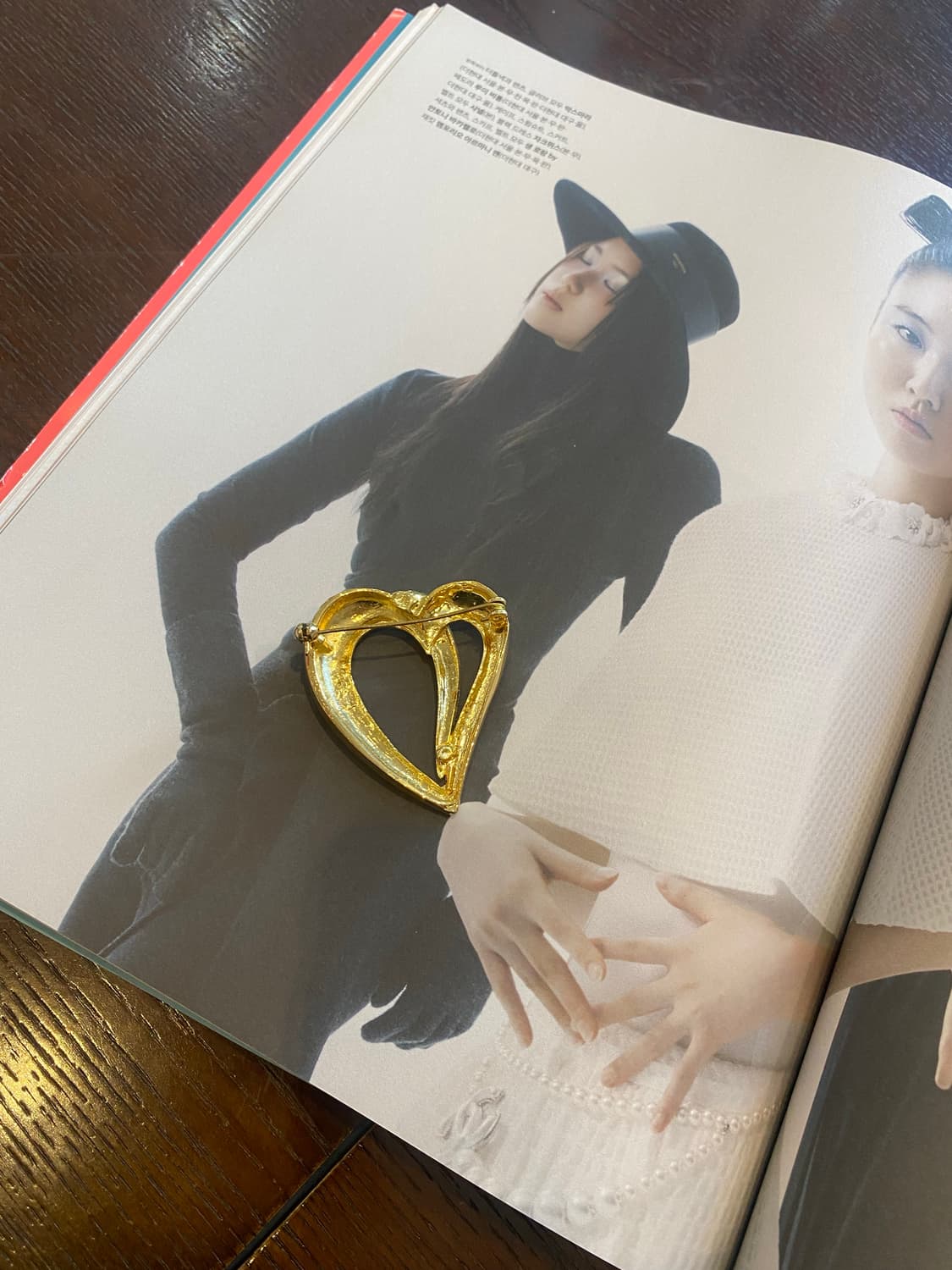 빈티지 하트 큐빅 브로치 상품이미지5