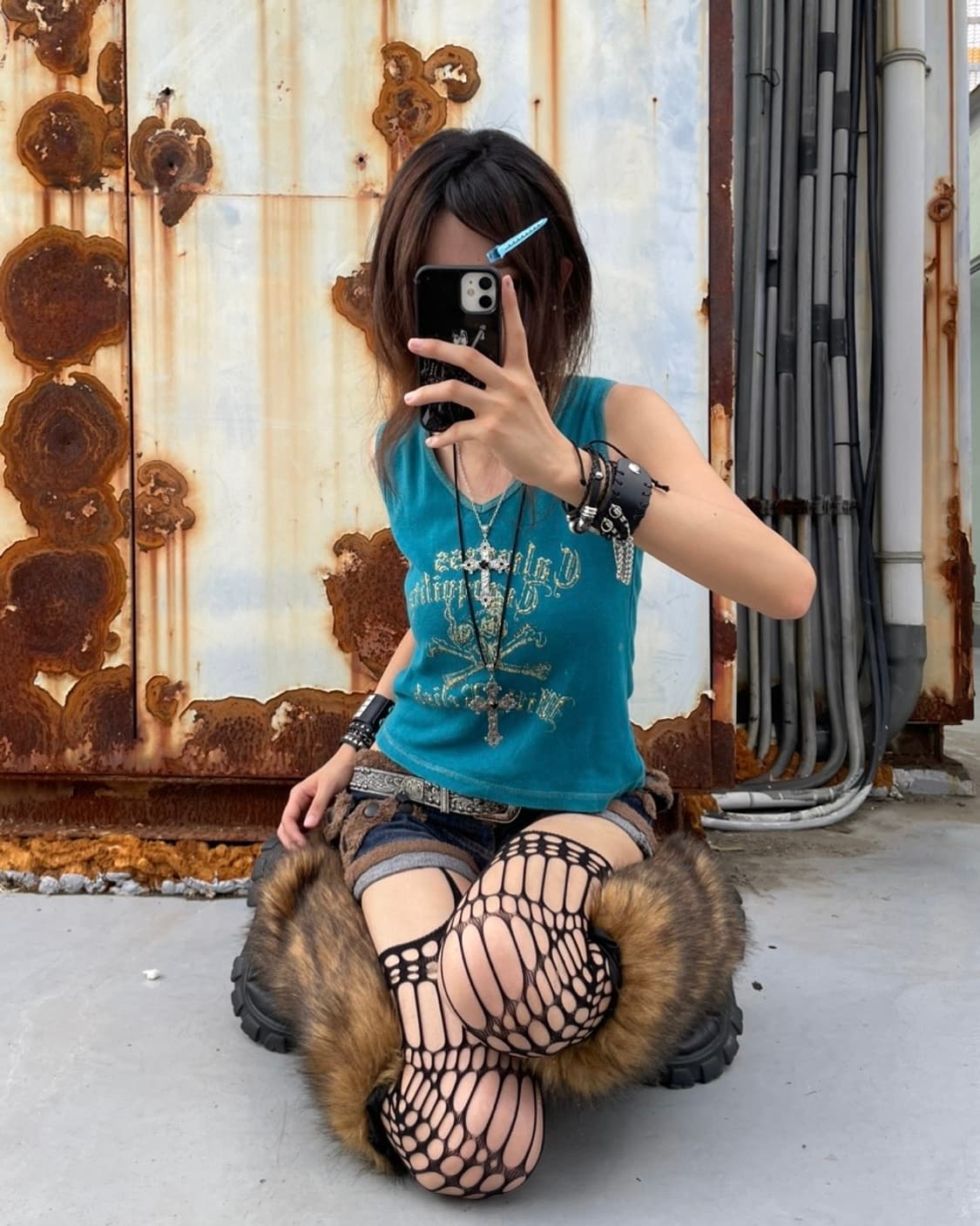 🎸스컬 프린팅 슬리브리스🎸 상품이미지1