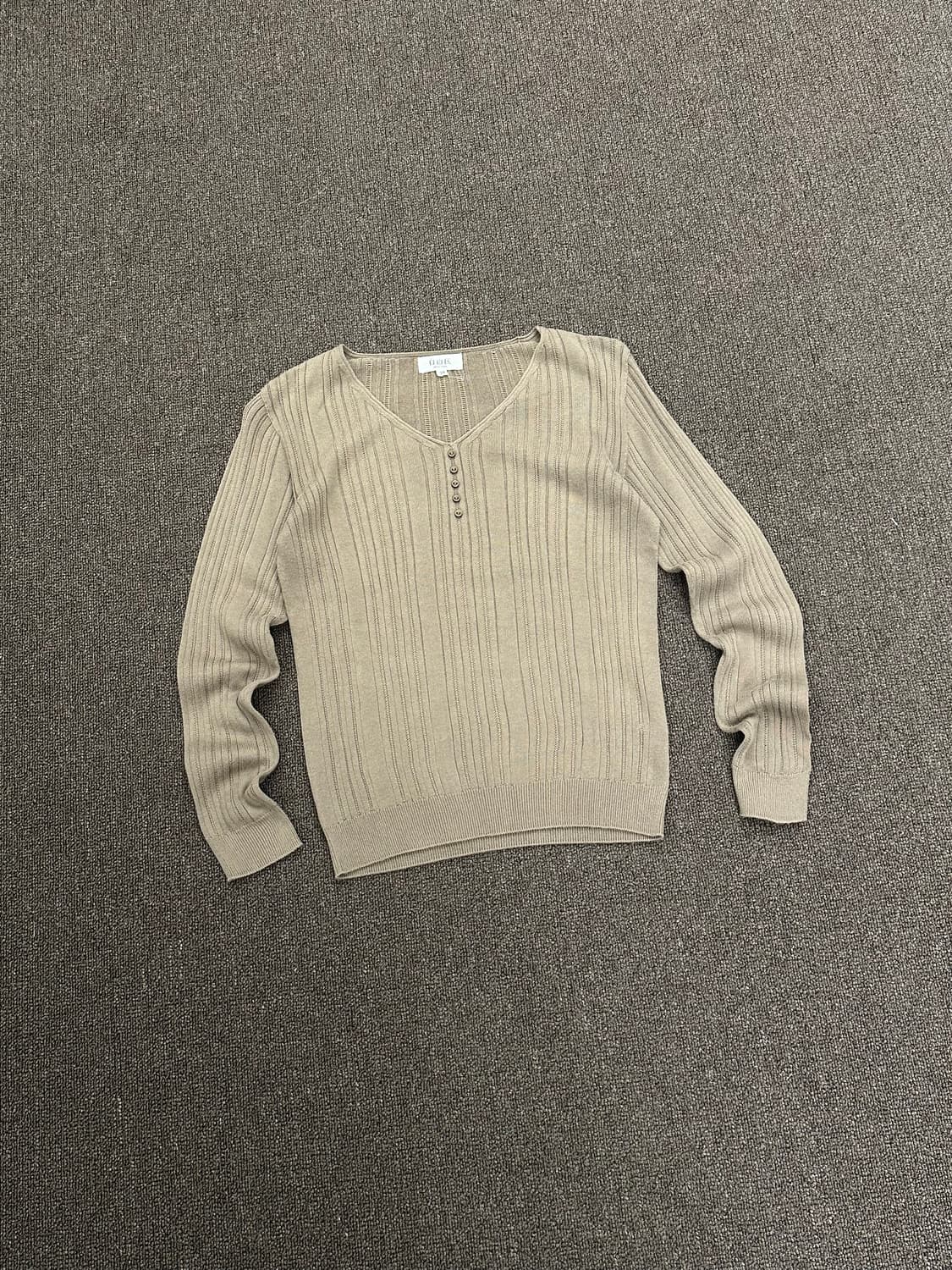 38)Japanese vintage 여성 v넥 버튼 니트 탑 상품이미지3