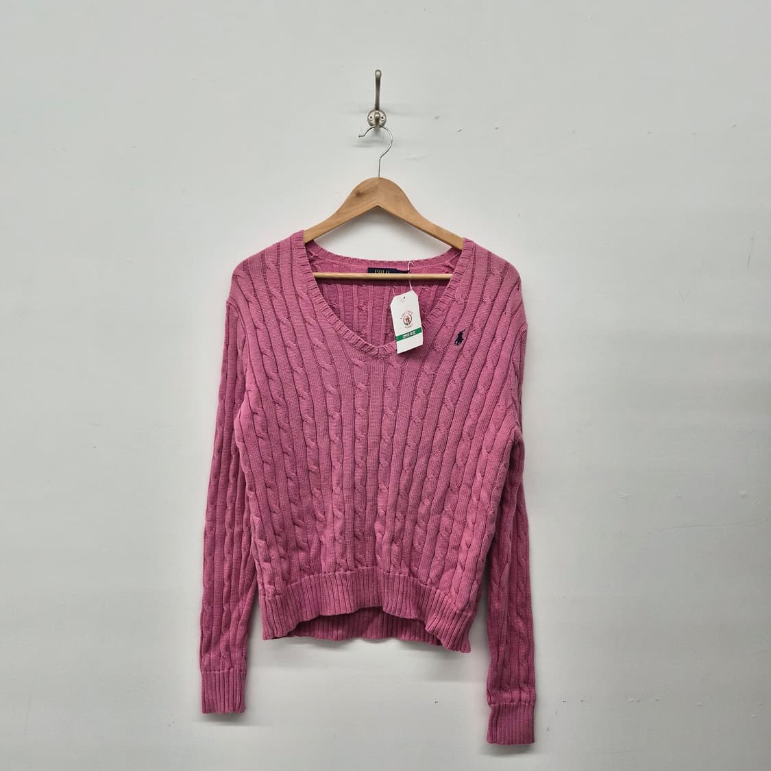 폴로 랄프로렌 핑크 브이넥 니트 여성 L 상품이미지1