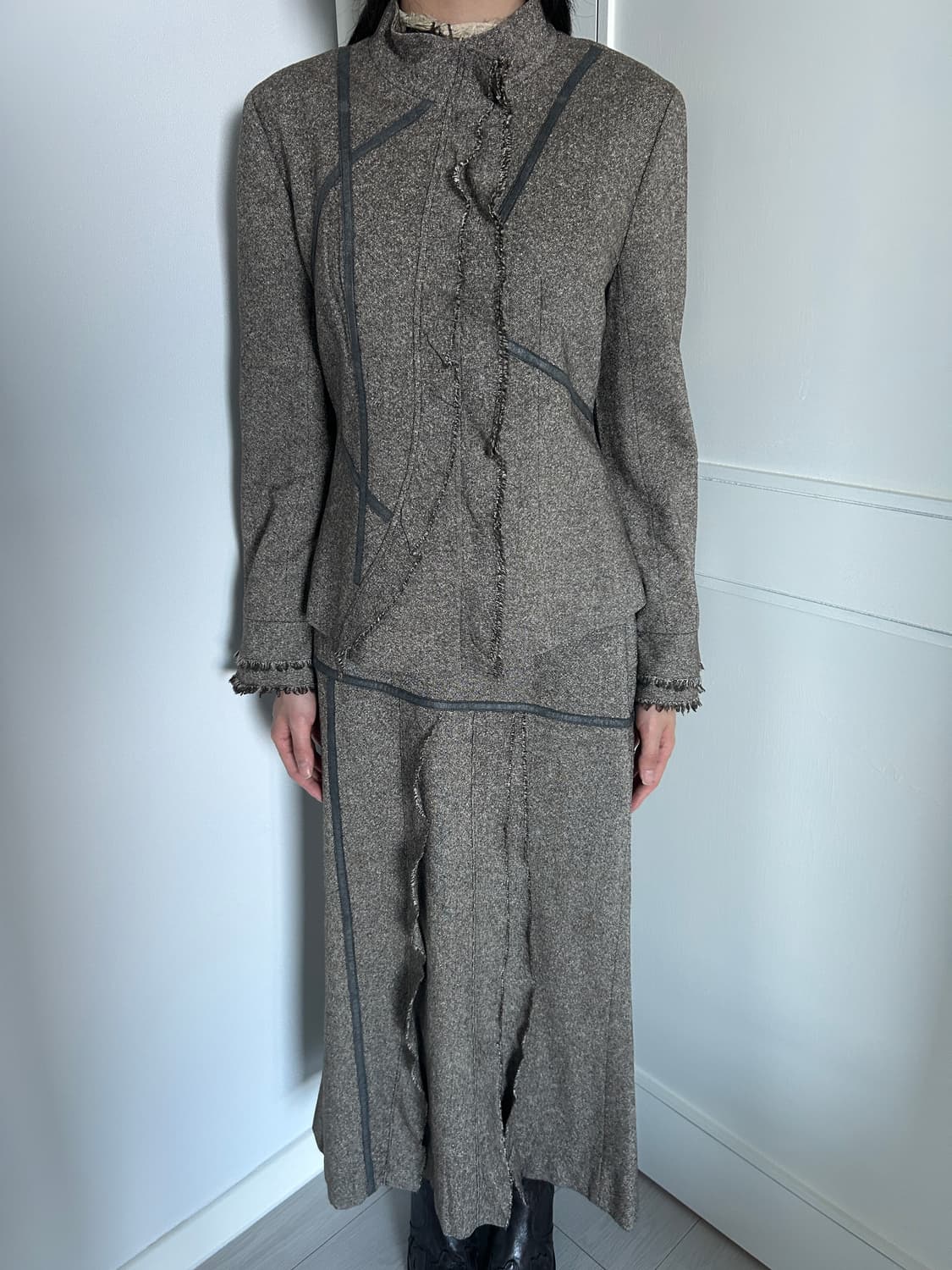 Dusky Brown Two piece / 빈티지 투피스 상품이미지3