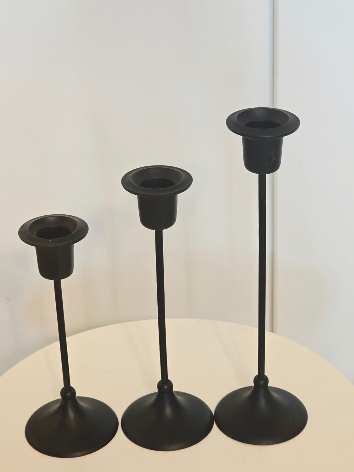 90's 이케아 빈티지 TRIAD 블랙 촛대 캔들 홀더 3개 세트 상품이미지1