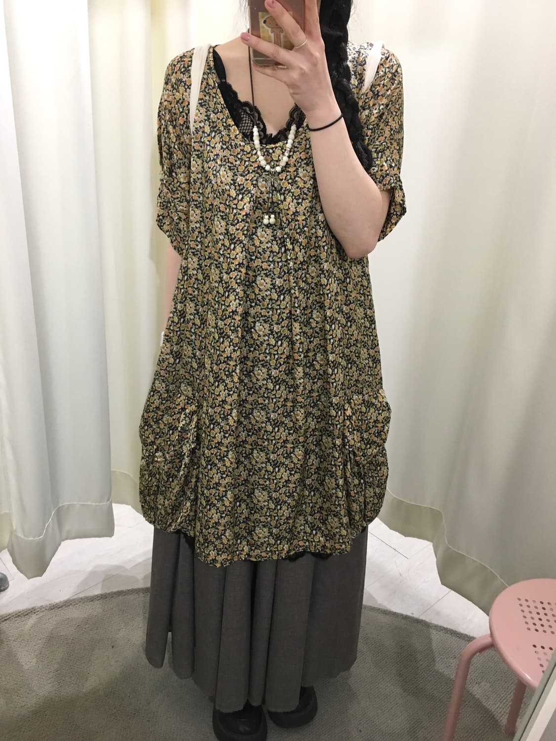 chacol brown mori skirt 상품이미지5