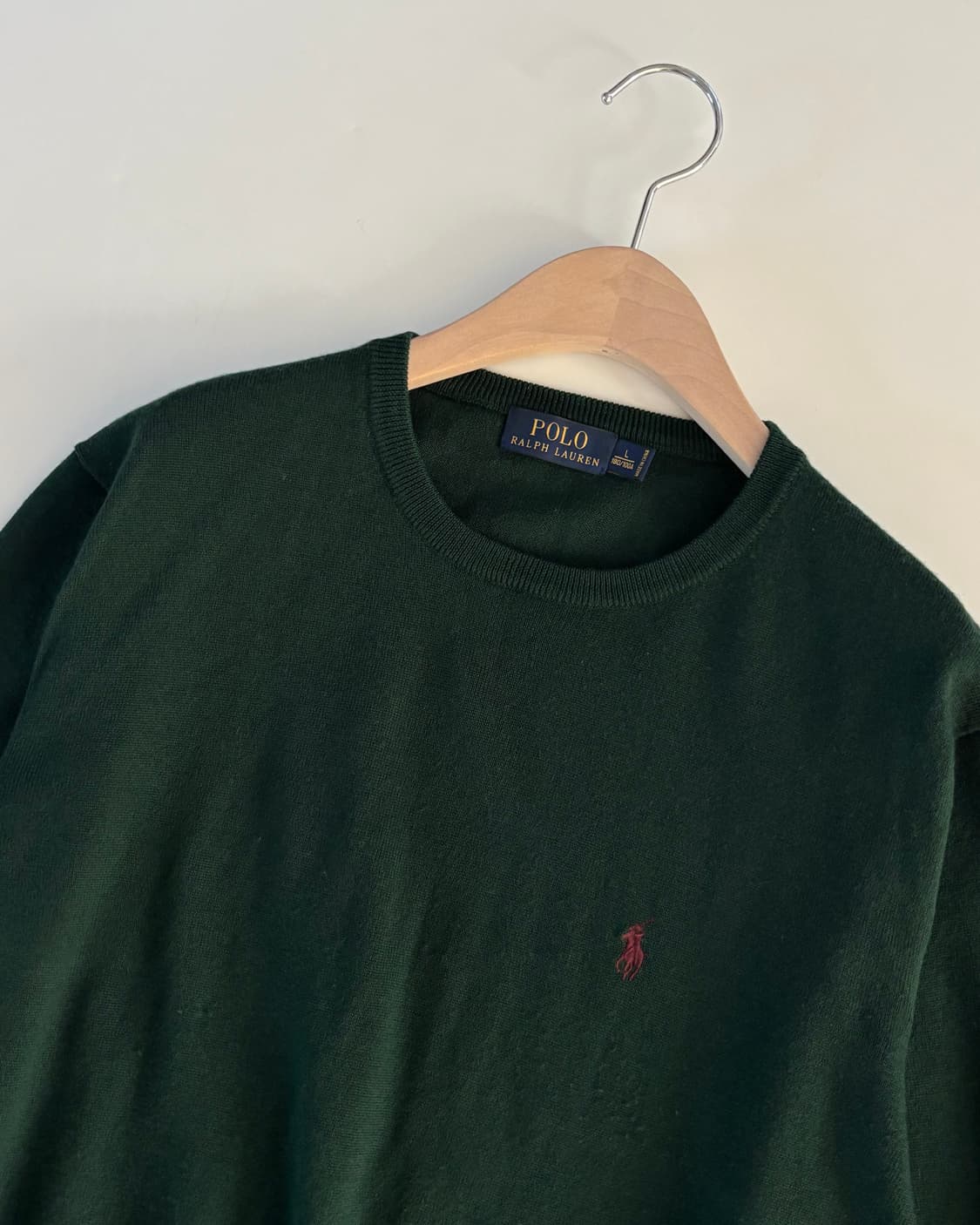 Polo 폴로 랄프로렌 신형 딥그린컬러 메리노울 라운드넥 니트 상품이미지3