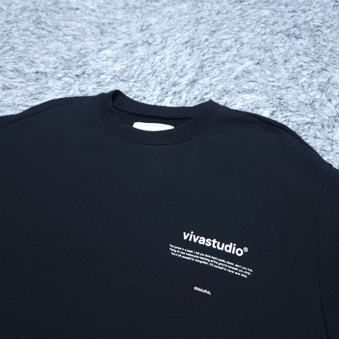 비바스튜디오) M 남자 블랙 맨투맨티셔츠 / 왕눈이샵 상품이미지4