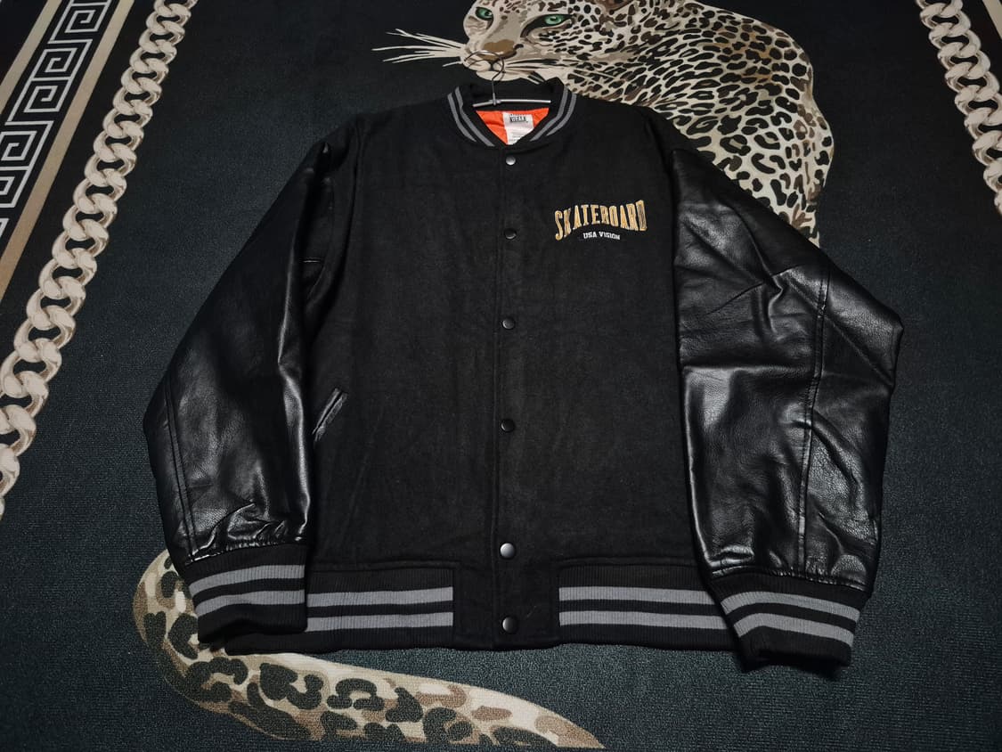 비전 스트리트웨어 울 레더 바시티 자켓 M 정품 상품이미지2