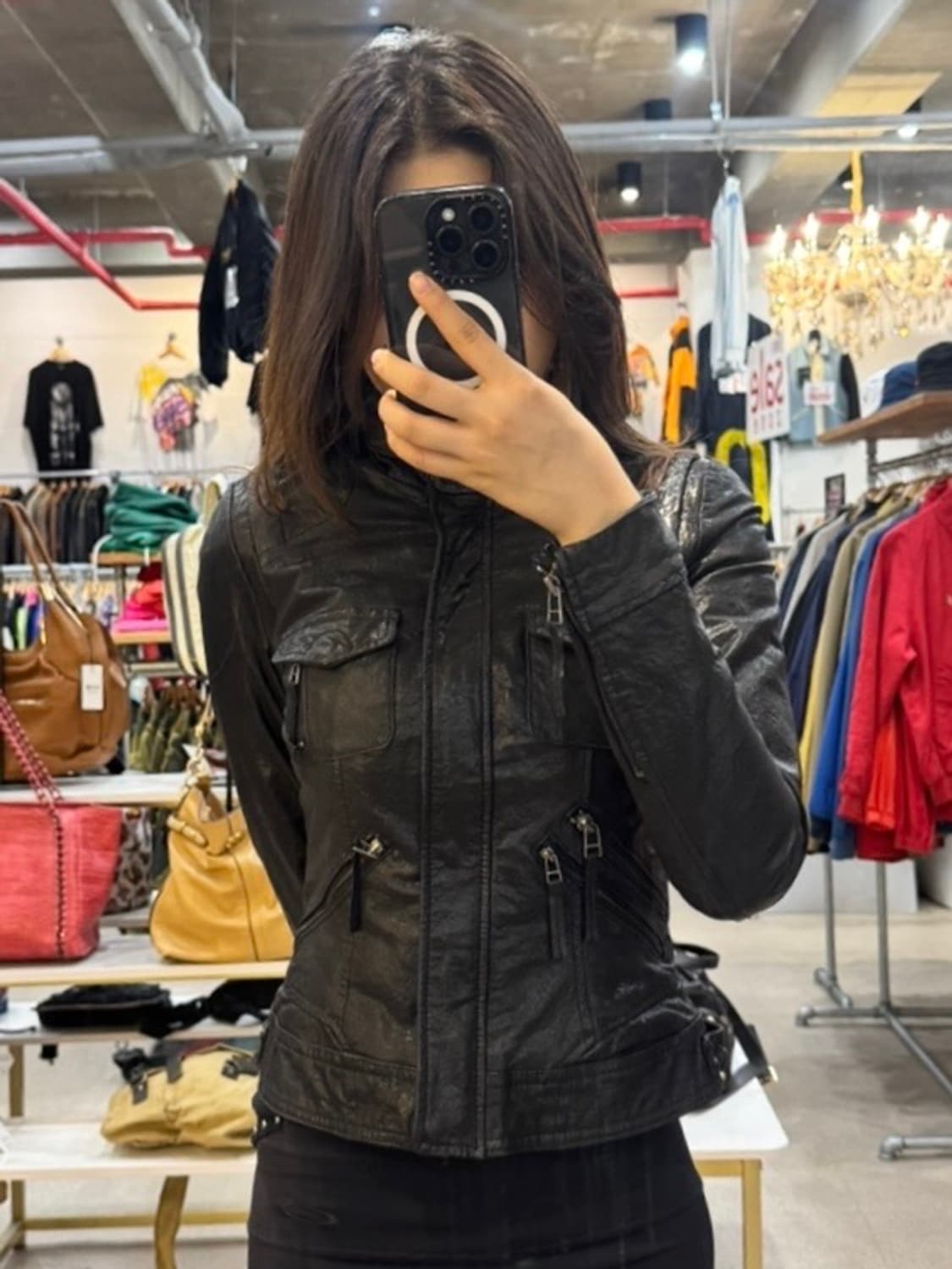 우먼 램스킨 레더 자켓 상품이미지4