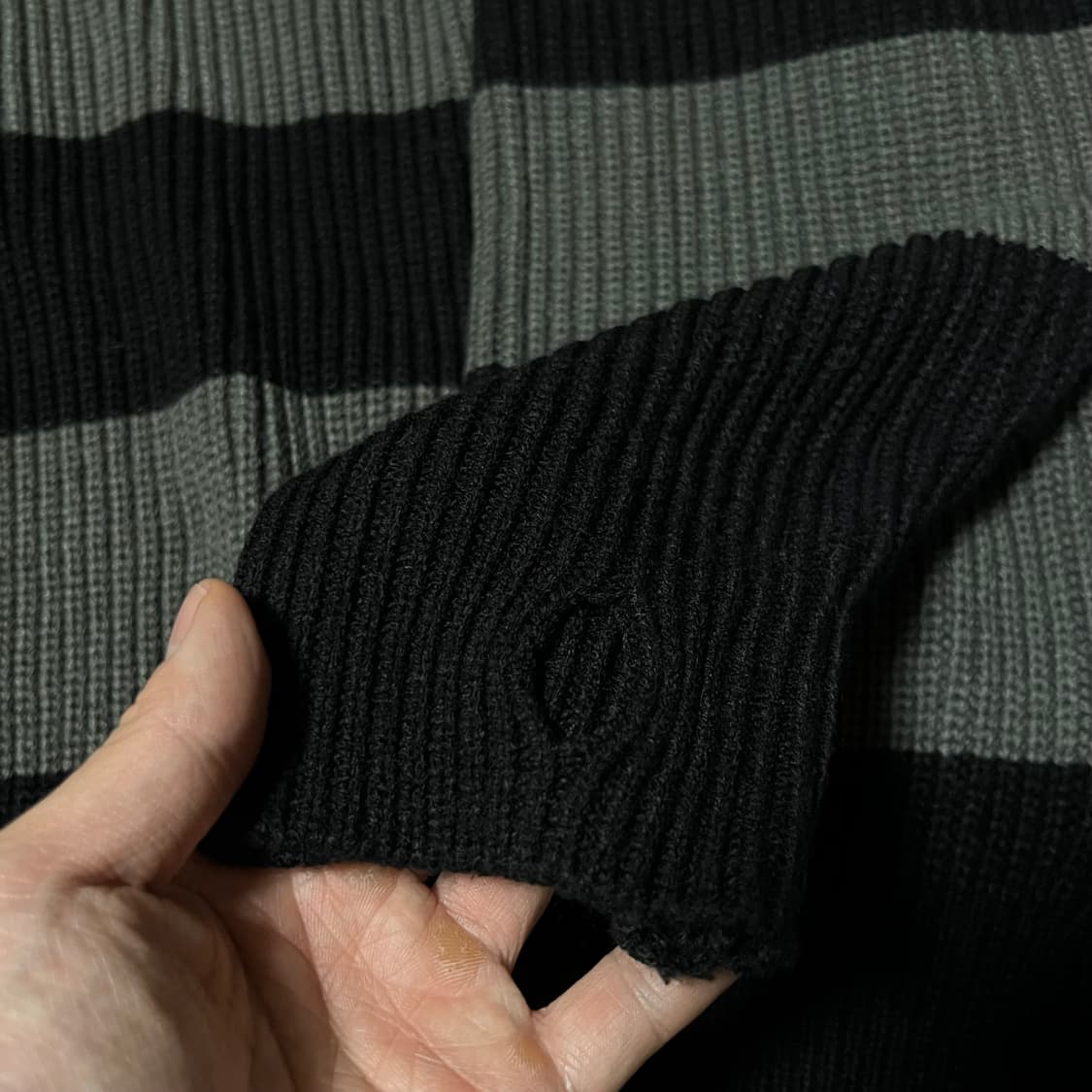 위켄드 니트 후드티 F 니트 후드 단가라 줄무늬 보세 구제 상품이미지4