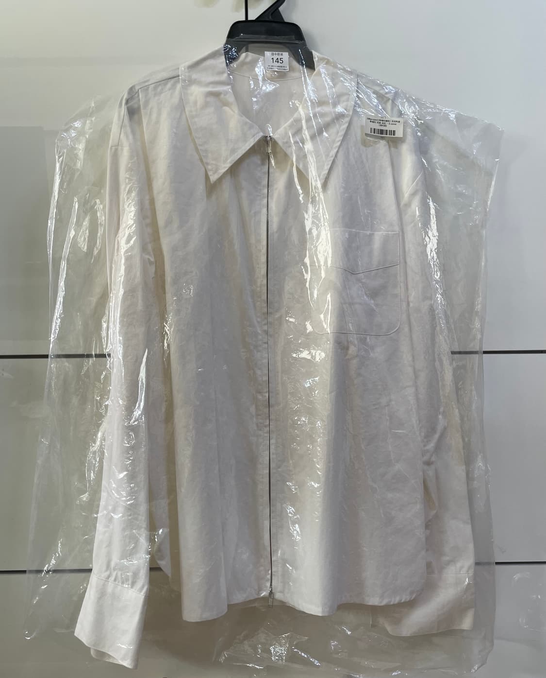 (새상품, 미착용) 98도씨 made. 프리미엄 투웨이 지퍼 셔츠 화이트 상품이미지2