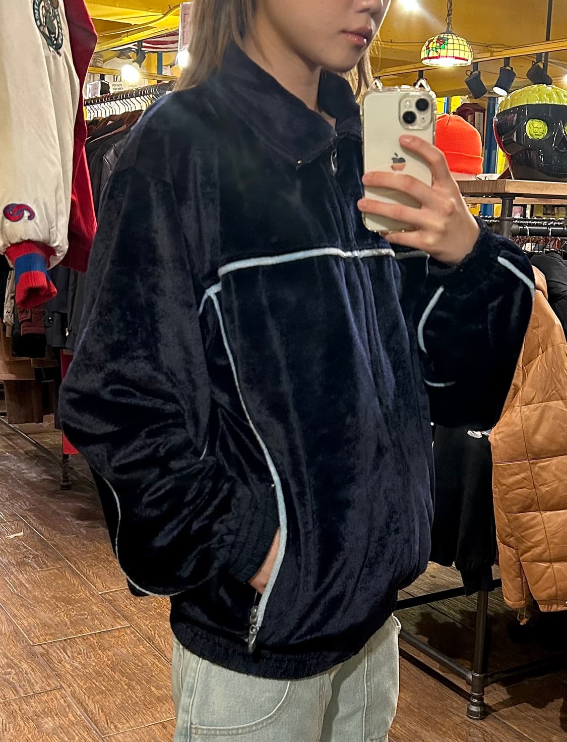 [HI] VTG 벨벳 져지 네이비 상품이미지3