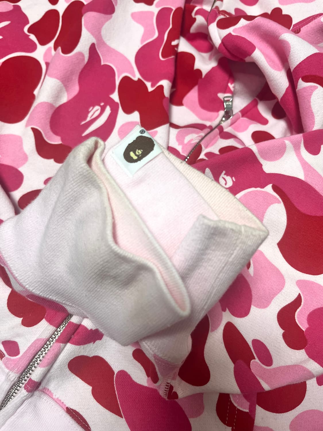 베이프 ABC 카모 샤크 풀 집 후드 핑크 상품이미지5