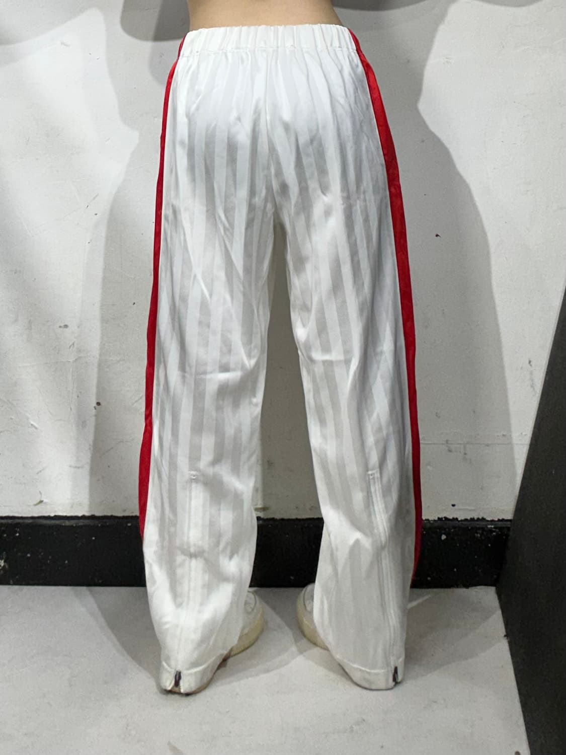 푸마 화이트 와이드 힙합 댄스 바지 추리닝 바지 트레이닝 팬츠 S 상품이미지3