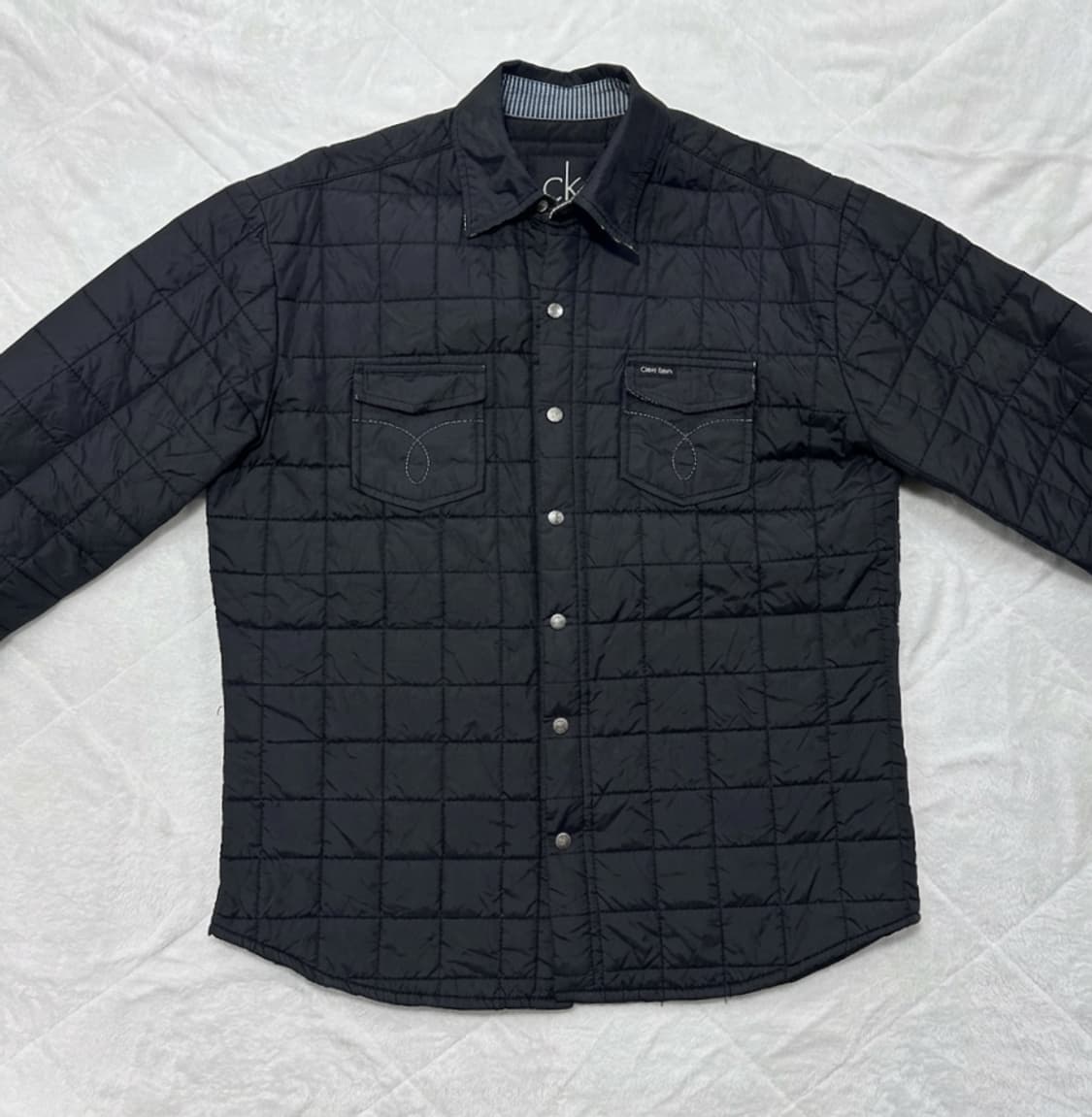 캘빈클라인 CK 블랙 퀼팅 패딩 셔츠 자켓 상품이미지1