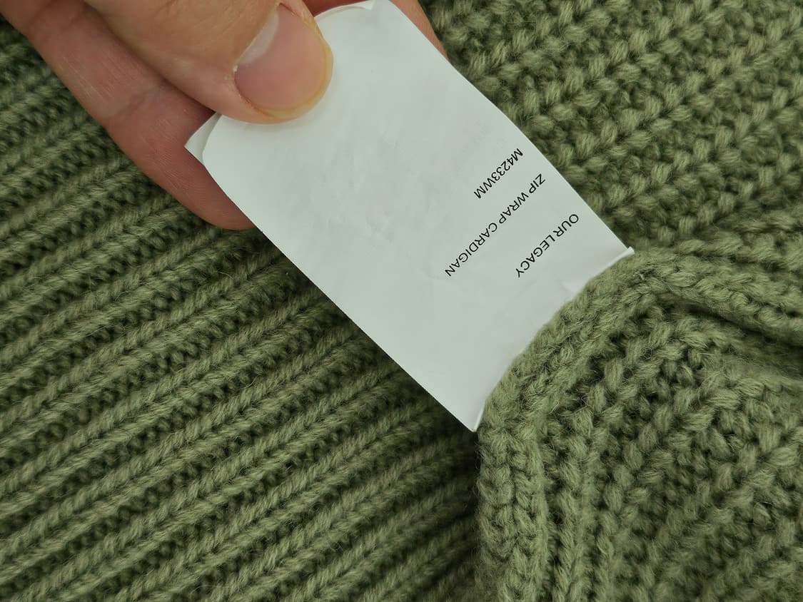 아워레가시 집업 랩 가디건 리파인드 그린 쿼티디안 울 48 상품이미지5