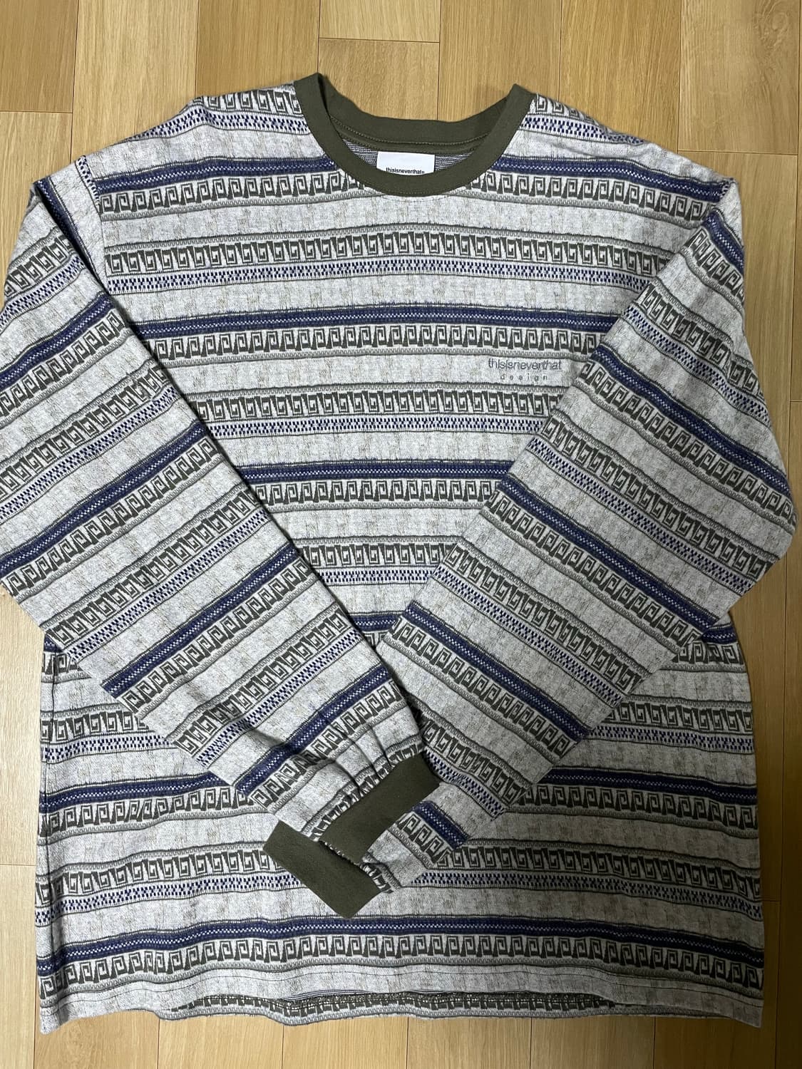 디스이즈네버댓 Pattern Striped L/S Tee Ivory(L) 상품이미지3