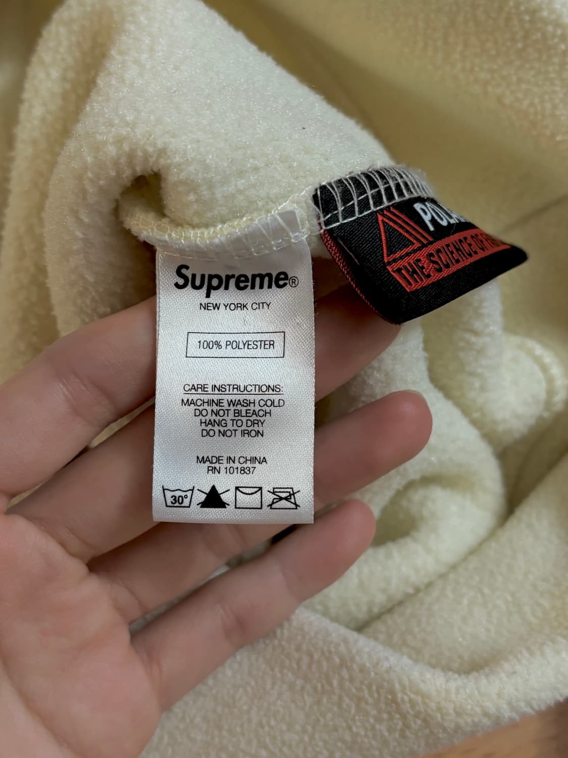 슈프림 폴라텍 후드 스웨트셔츠 내츄럴 - 20FW 상품이미지7