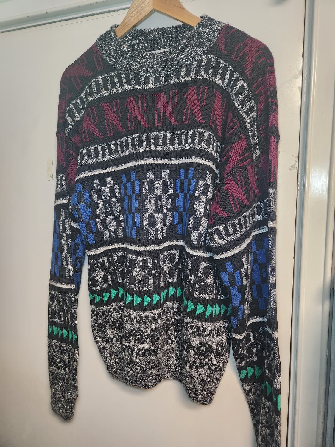 미국빈티지 JJ코크란 패턴 니트 스웨터 XL 상품이미지1