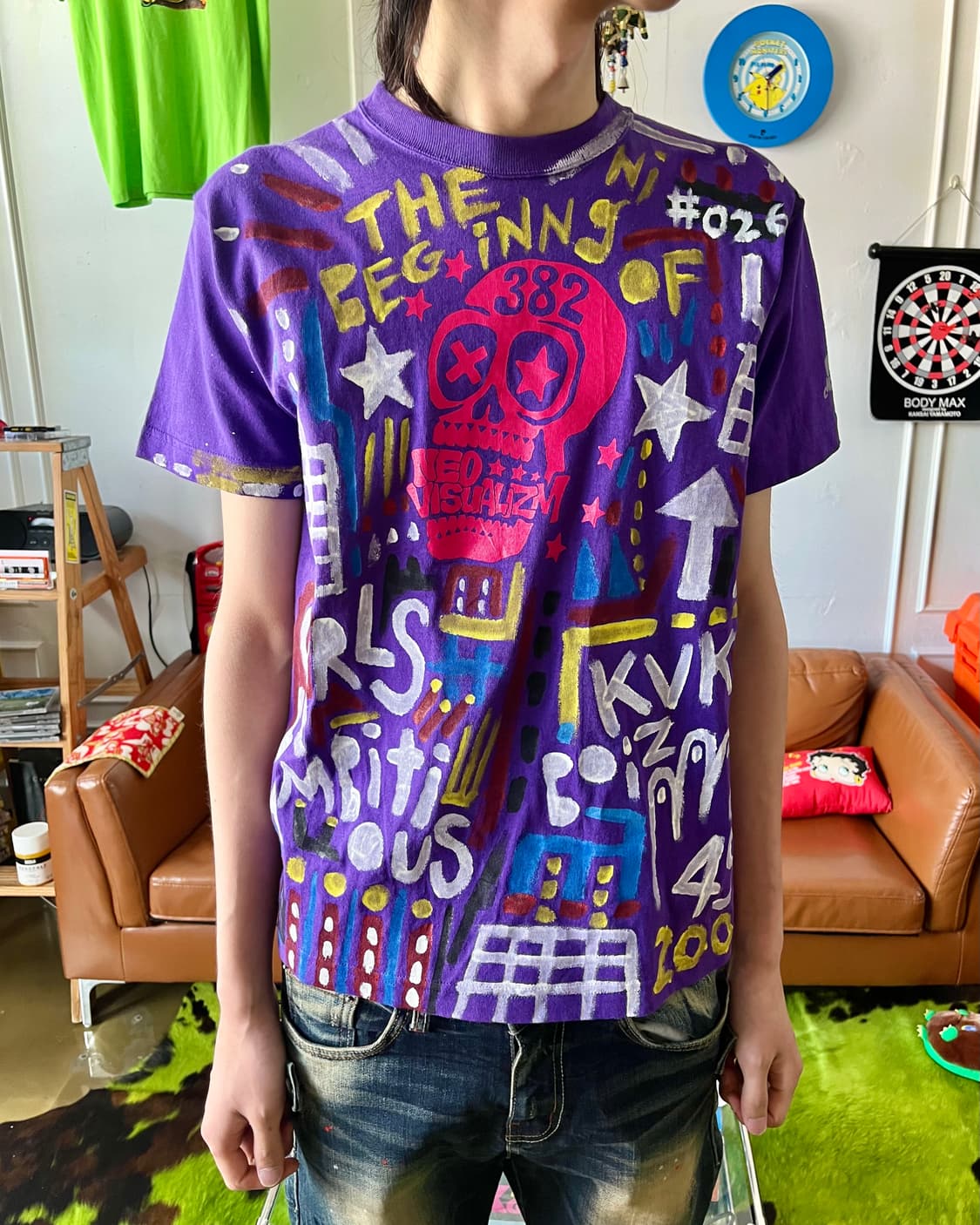 Jpn Vintage Hand Graffiti Paint T-Shirt 상품이미지2