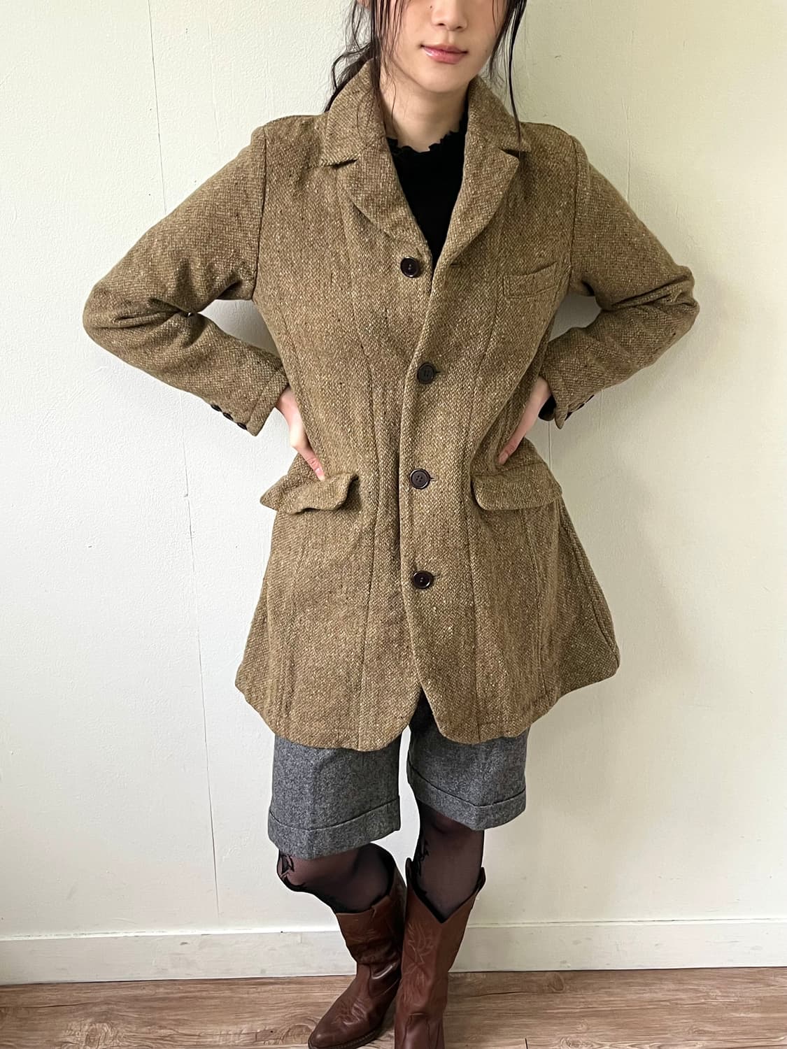 80‘s 이세이미야케 Plantation 트위드 아카이브 코트 상품이미지5