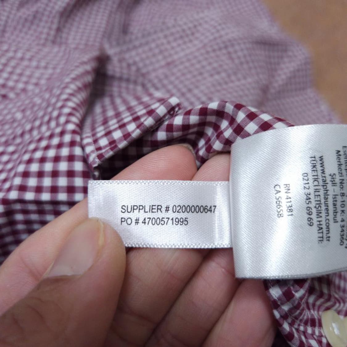 바배) 폴로 랄프로렌 슬림핏 버건디 체크 패턴 셔츠 상품이미지5