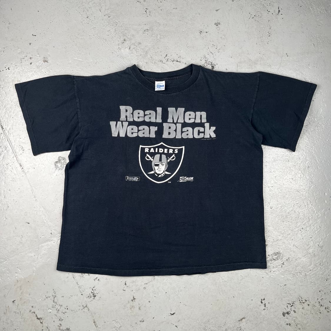 빈티지 살렘 리얼 맨 웨어 블랙 레이더스 반팔 상품이미지2