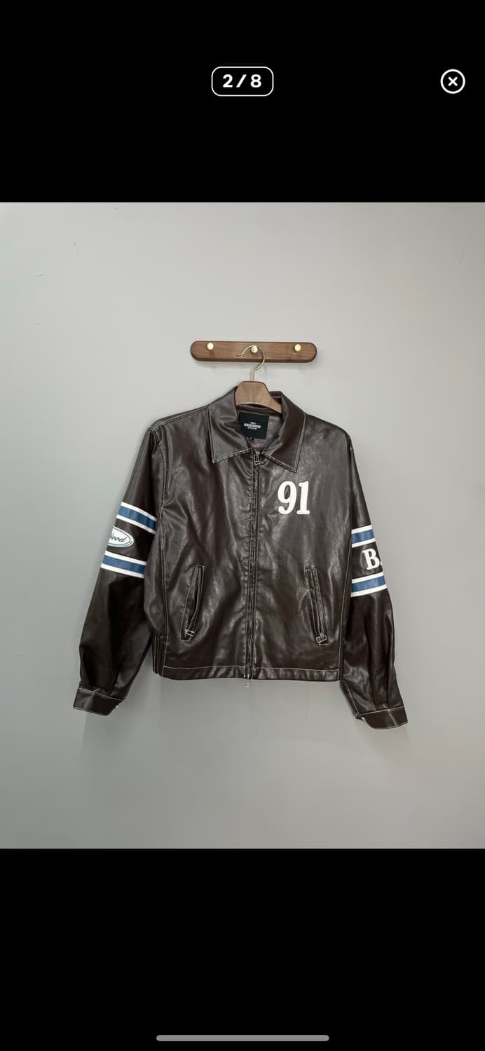 베드블러드 91 레더 브라운 바시티자켓 A3259 상품이미지2