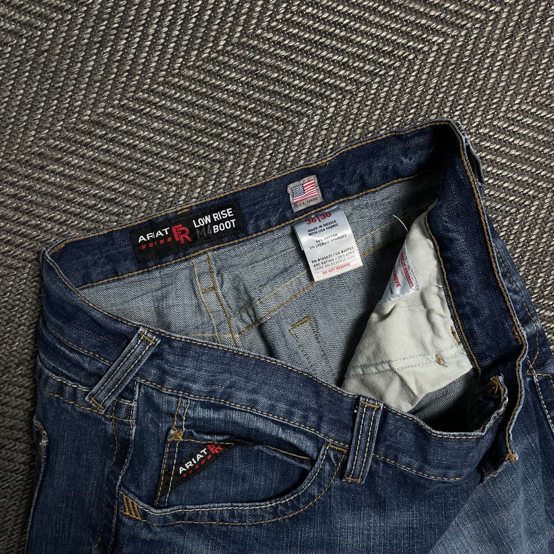 Ariat 빈티지 슬림 세미 부츠컷 워싱 데님 팬츠y 5078 상품이미지5