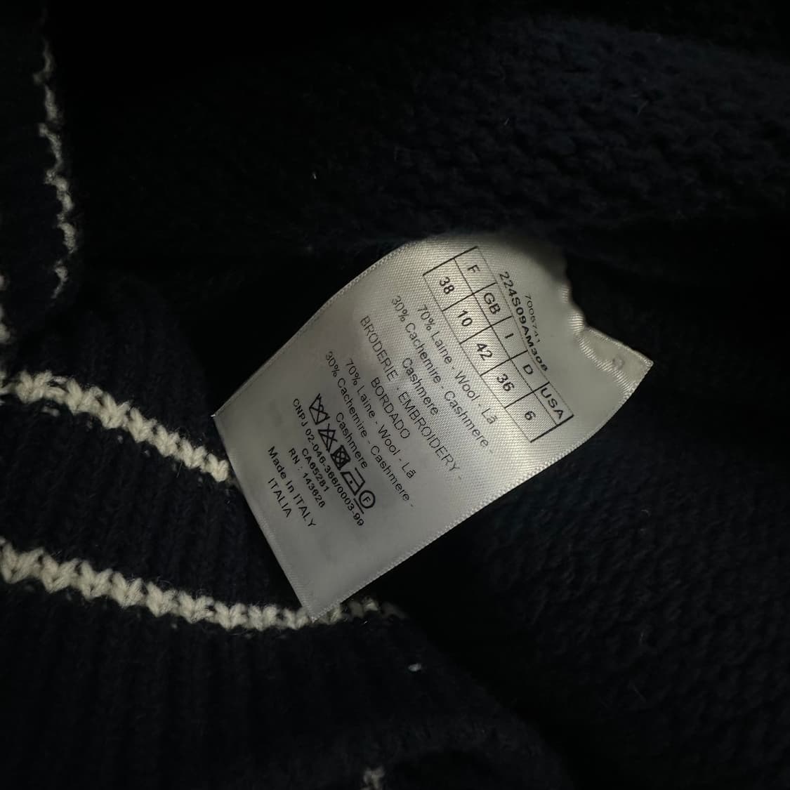 [SA급 정품] 디올 캐시미어 반팔니트 38 상품이미지4