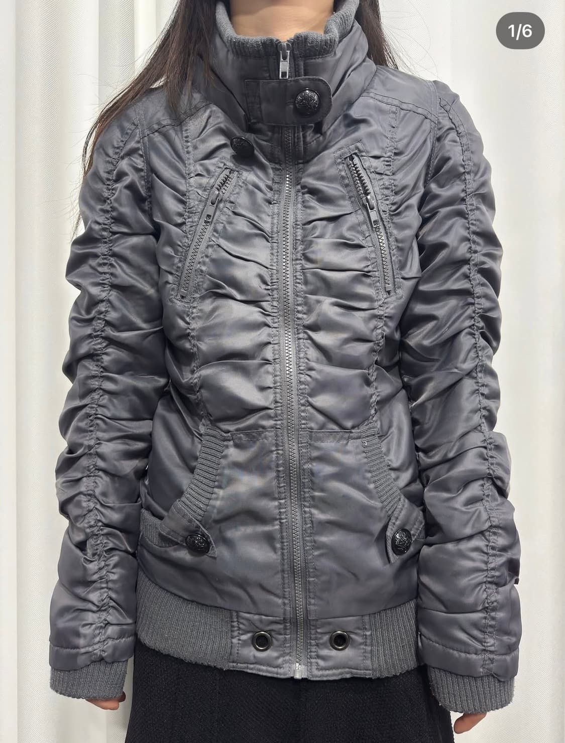 dark silver shirring jacket 상품이미지1