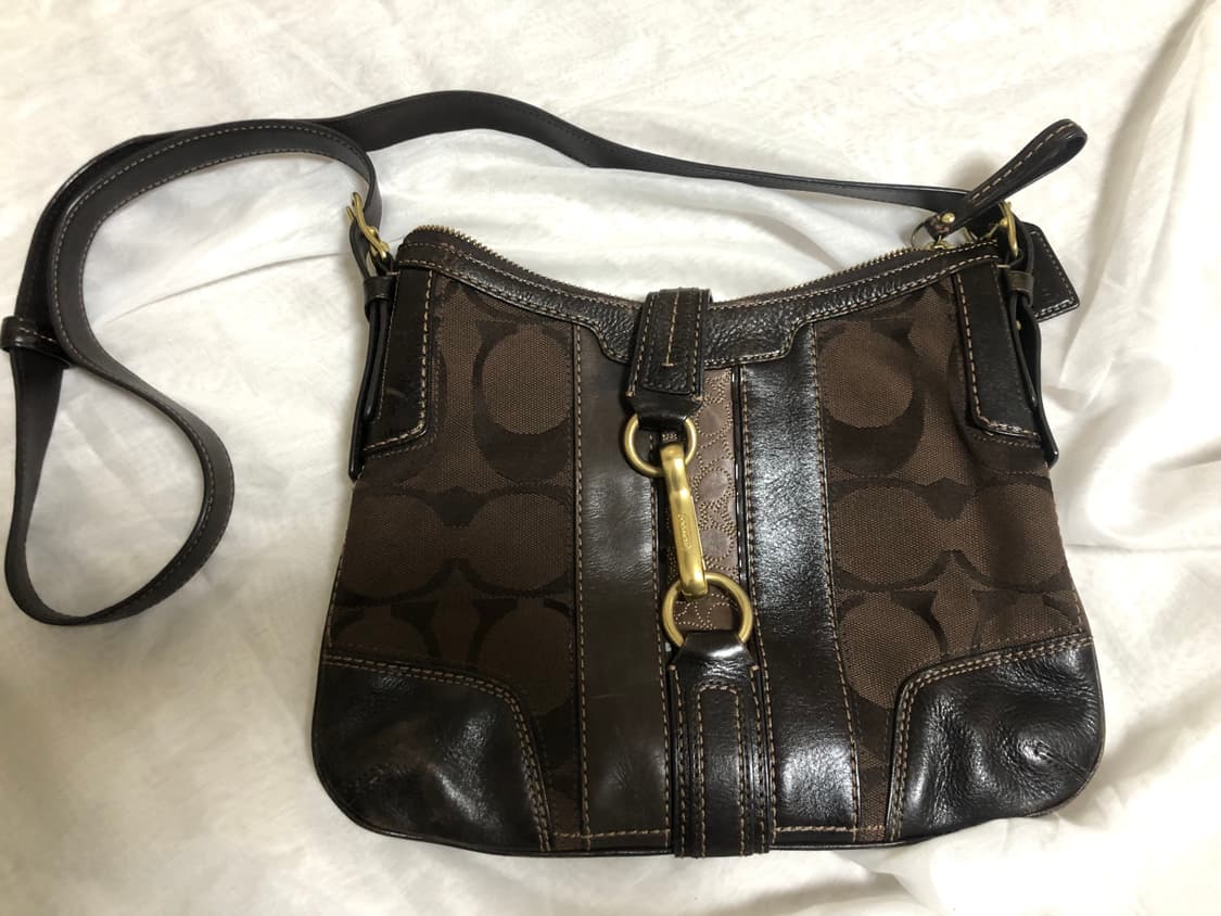 빈티지 코치 브라운 버클 크로스백 상품이미지1