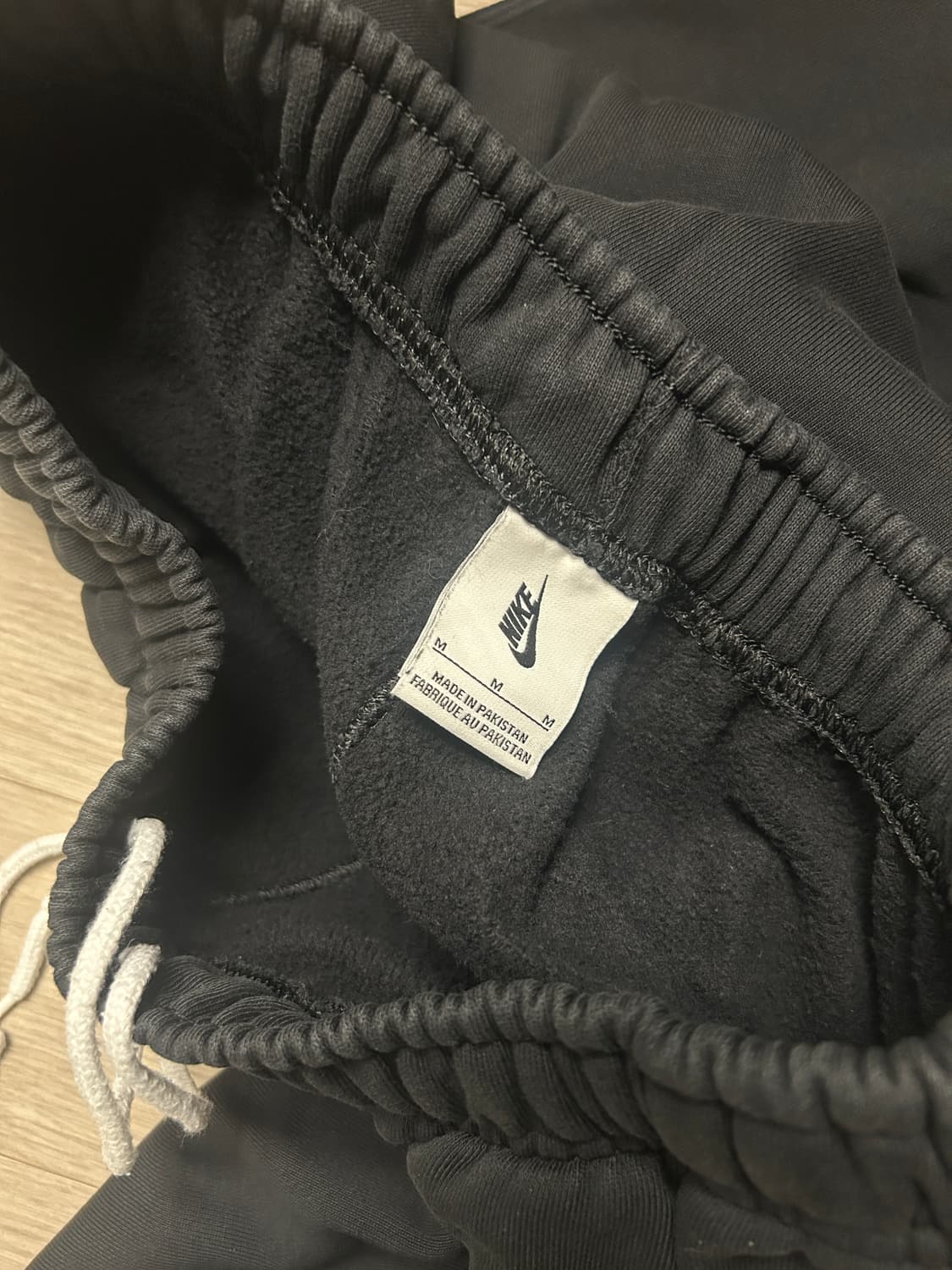 나이키 스우시 오픈 헴 플리스 팬츠 블랙 M 상품이미지3