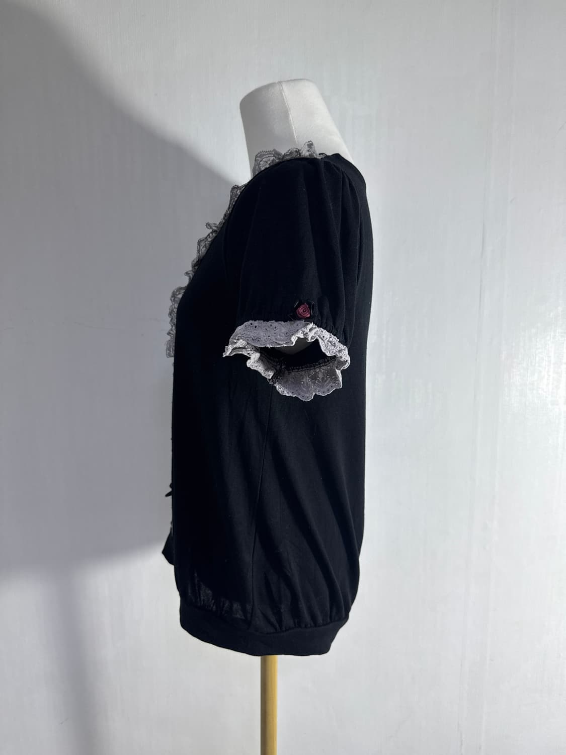 Axes femme 로즈 리본 레이스 퍼프 반팔 니트 고딕 로리타 상품이미지3