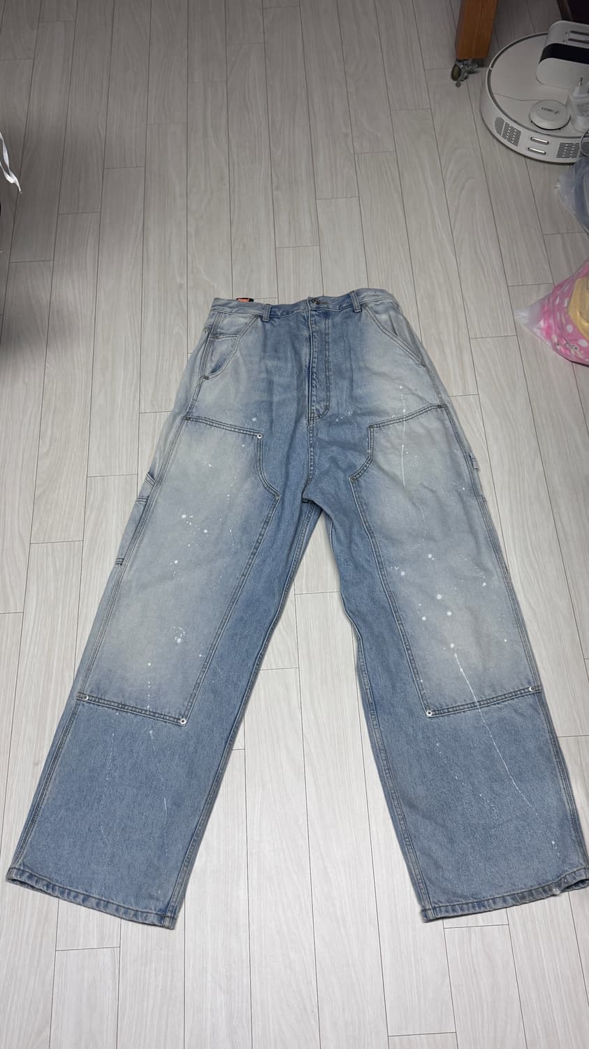[1]프로젝트gr 백워드 카펜터 데님 팬츠 블루 상품이미지4