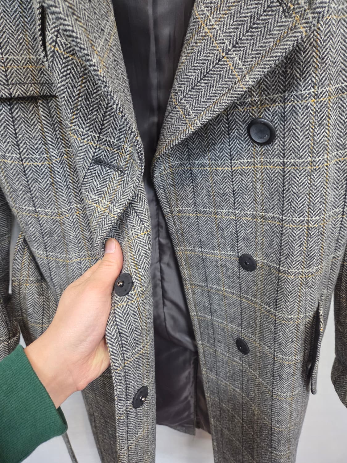 톰보이 여성 울 체크 트렌치코트 90 66  상품이미지7