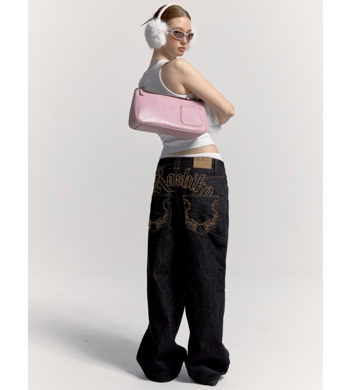 카시코 자수 논페이드 데님팬츠 블루 상품이미지3