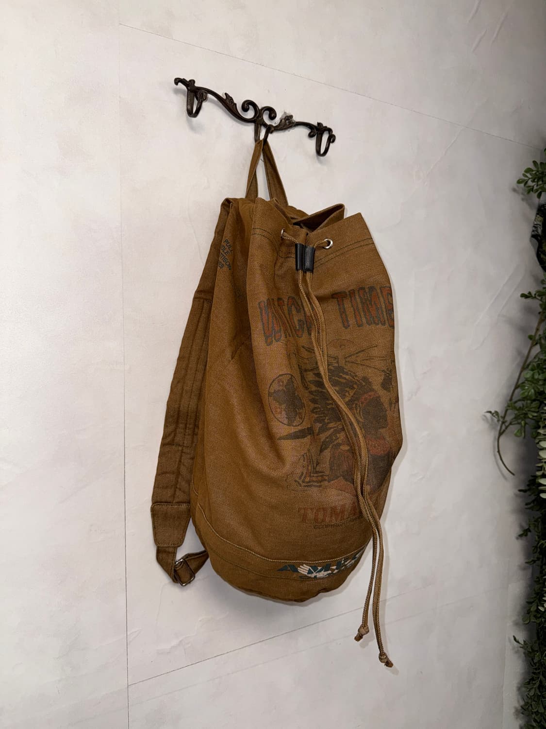 AMECO brown drawstring backpack  상품이미지2