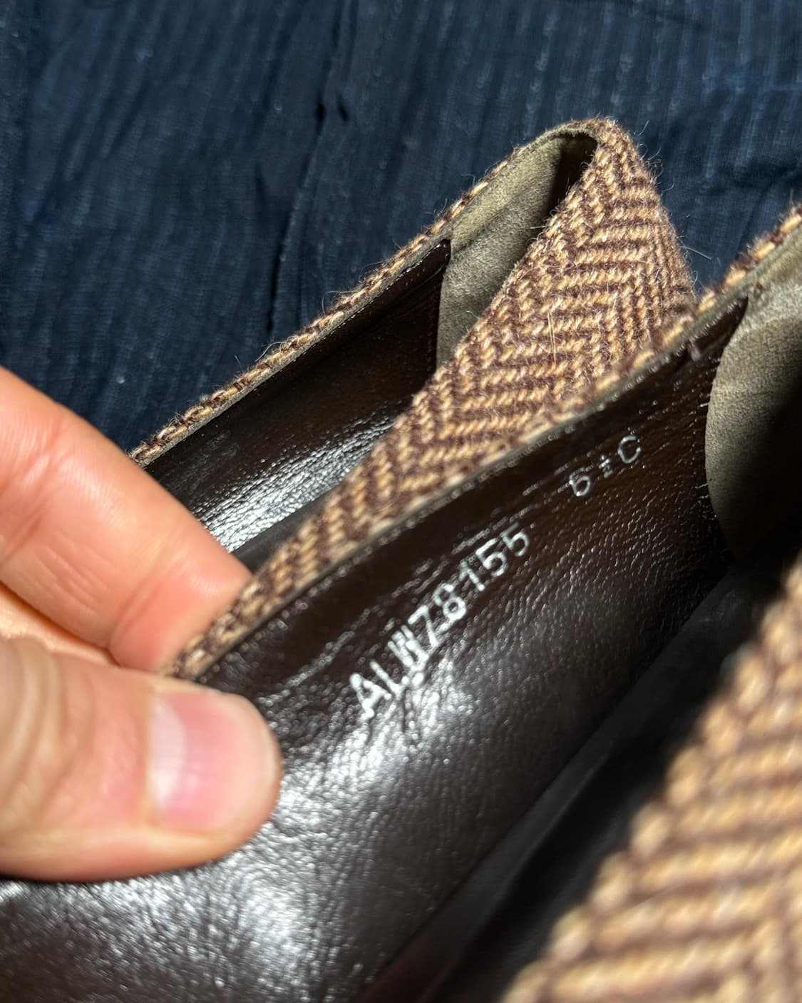 90-00‘s 폴로 랄프로렌 헤링본 트위드 테슬 플랫슈즈 6 1/2 상품이미지5