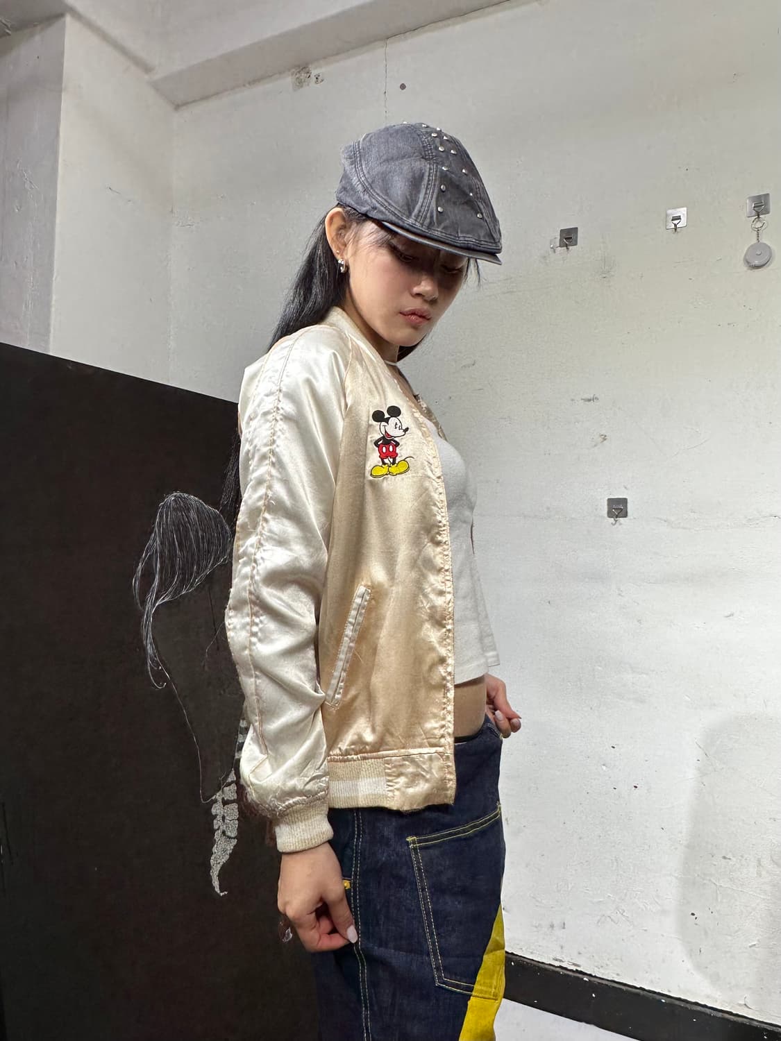 디즈니 크림 미키마우스 스카잔 자켓 상품이미지5