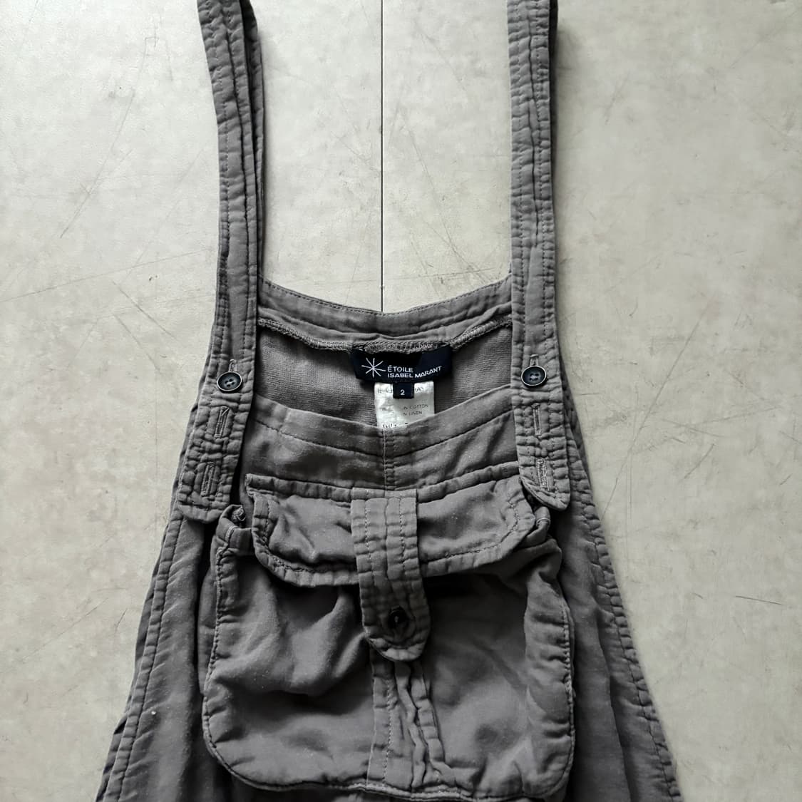 Vintage Washed Cargo Overalls Shorts 상품이미지4