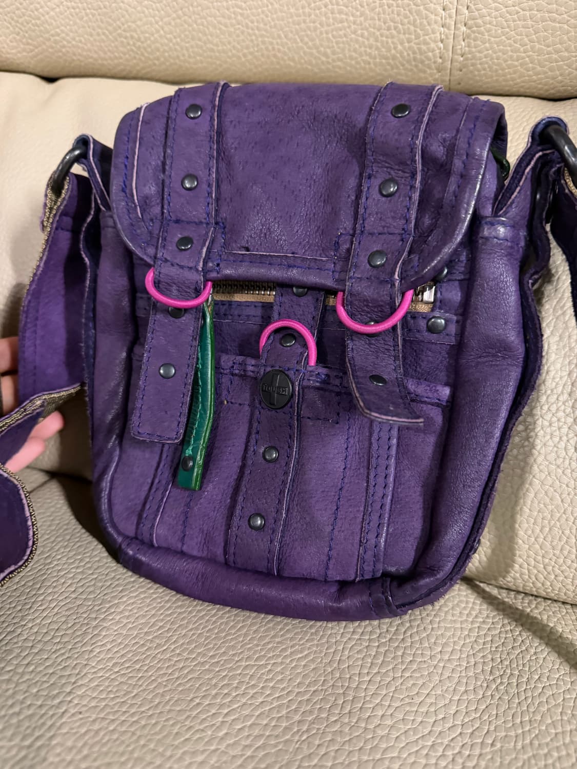 Tough stud detail purple crossbag 상품이미지3