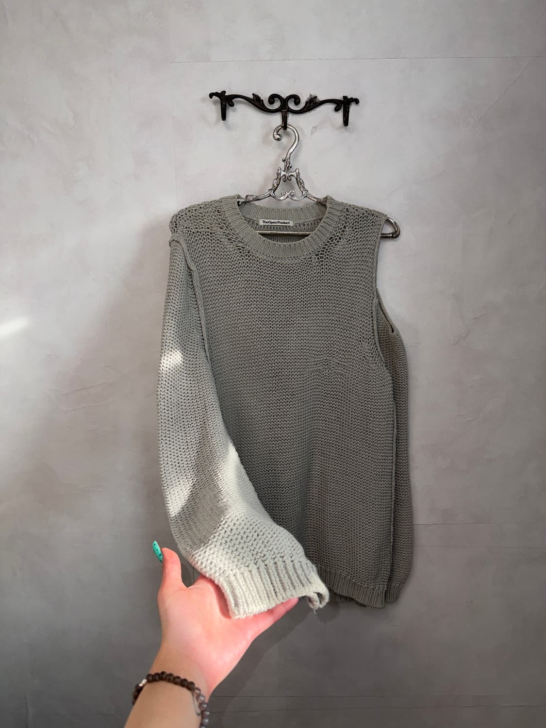 The Open Product cutout knit gray 상품이미지3