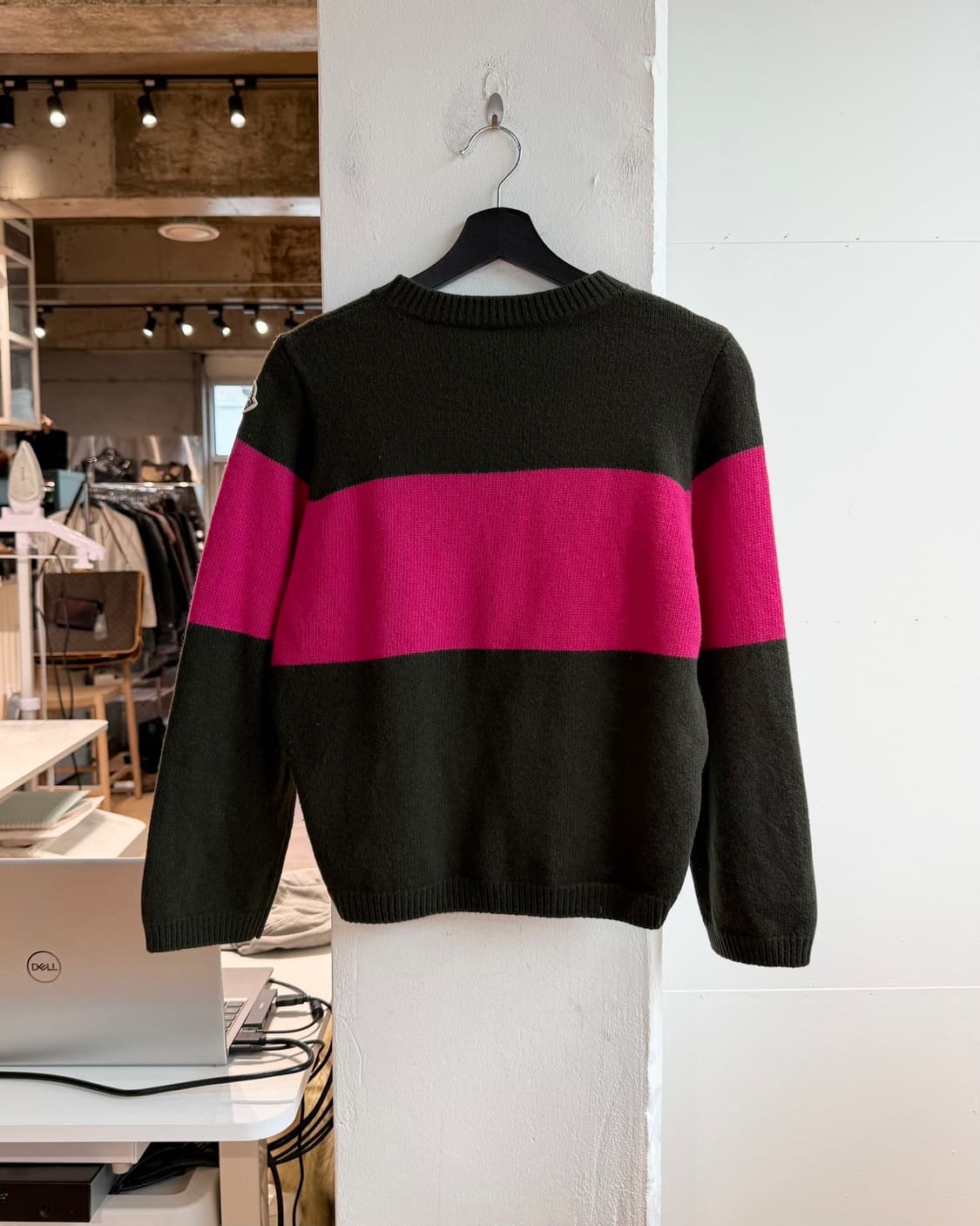 몽클레르 카키 핑크 스트라이프 울 니트 상품이미지7