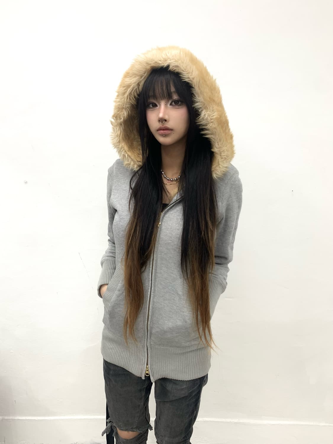 X-girl wolfjo hoodie  상품이미지2