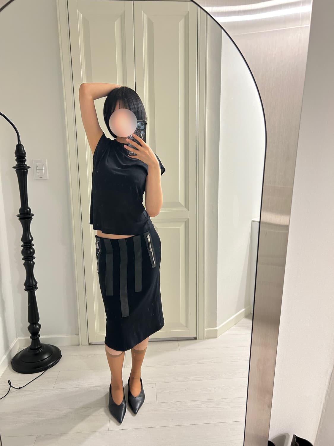 Black Sheer Blouse (pinore) / 빈티지 블라우스 상품이미지3