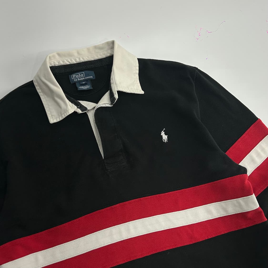 Polo 폴로 화이트 포니 레드 배색 카라 티셔츠 상품이미지4