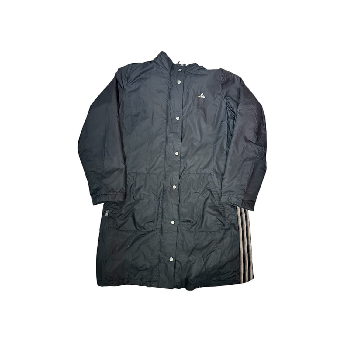 아디다스 블랙 롱패딩 삼선 후드 바람막이 자켓 M 상품이미지5